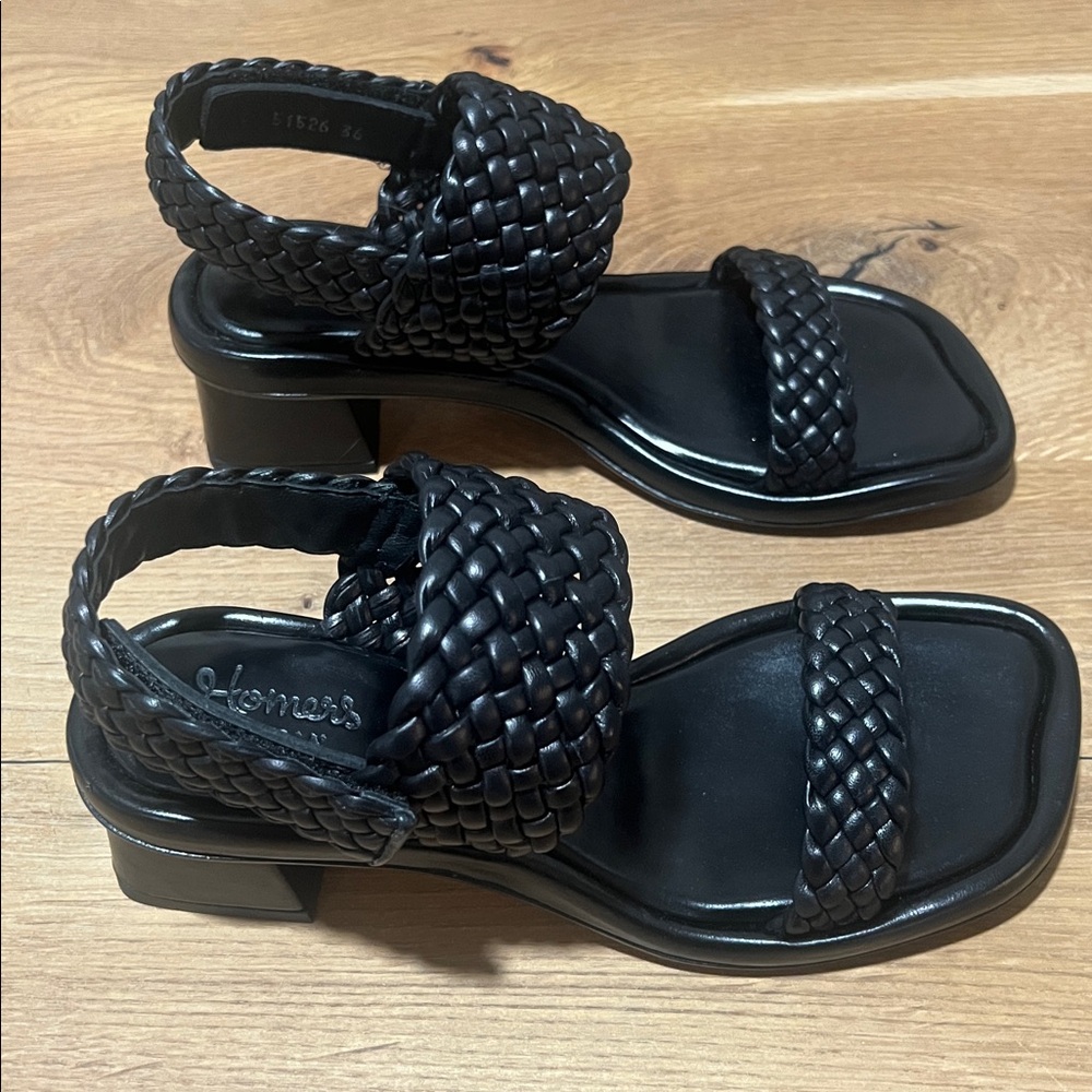 NEW Homers Pina Trenza 5 Black Braided Block Heel Sandals Size 36 Reg. $396 - Picture 5 of 13